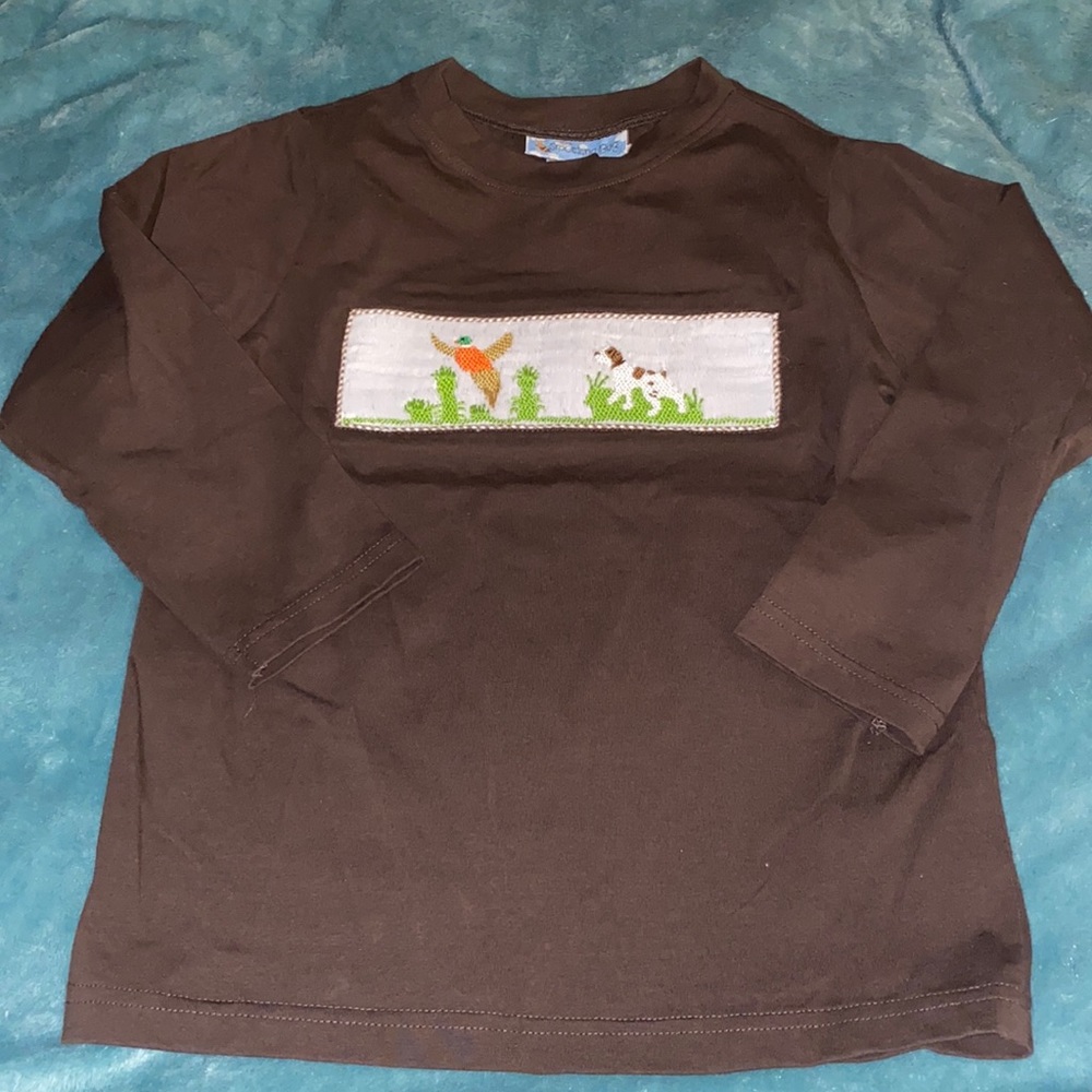 Smocking bug smocked quail hunting long sleeve shirt size 6 nwot